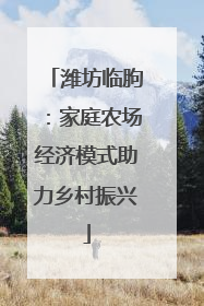 潍坊临朐：家庭农场经济模式助力乡村振兴
