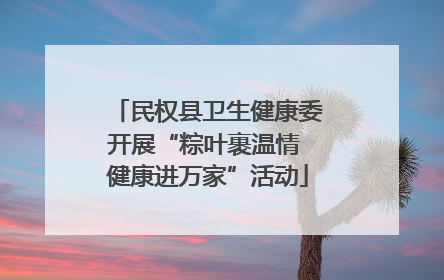 民权县卫生健康委开展“粽叶裹温情 健康进万家”活动