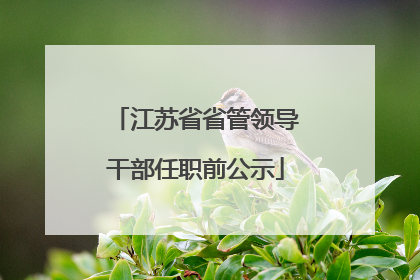 江苏省省管领导干部任职前公示