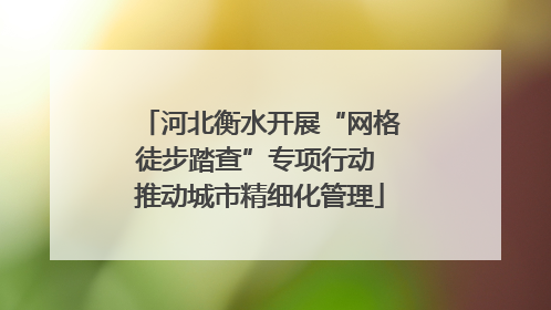 河北衡水开展“网格徒步踏查”专项行动 推动城市精细化管理