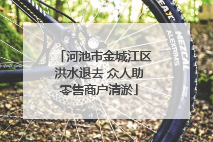 河池市金城江区洪水退去 众人助零售商户清淤