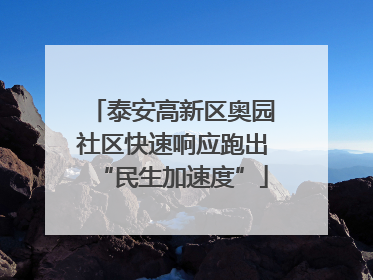 泰安高新区奥园社区快速响应跑出“民生加速度”