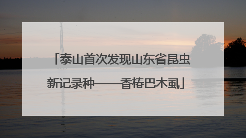 泰山首次发现山东省昆虫新记录种——香椿巴木虱
