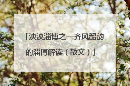 泱泱淄博之—齐风韶韵的淄博解读（散文）