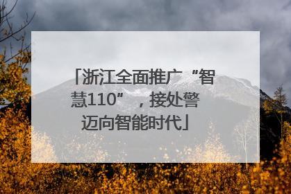 浙江全面推广“智慧110”，接处警迈向智能时代