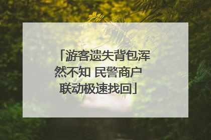 游客遗失背包浑然不知 民警商户联动极速找回