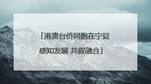 港澳台侨同胞在宁夏感知发展 共叙融合