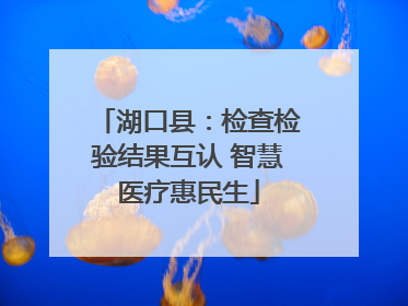 湖口县：检查检验结果互认 智慧医疗惠民生