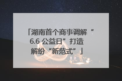 湖南首个商事调解“6.6 公益日”打造解纷“新范式”