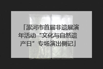 漯河市首届非遗展演年活动“文化与自然遗产日”专场演出侧记