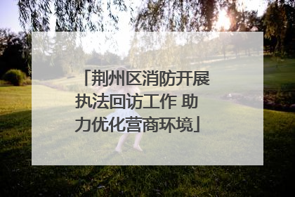 荆州区消防开展执法回访工作 助力优化营商环境