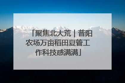 聚焦北大荒｜普阳农场万亩稻田夏管工作科技感满满