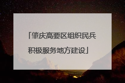 肇庆高要区组织民兵积极服务地方建设