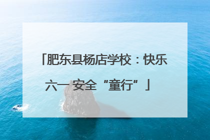 肥东县杨店学校：快乐六一 安全“童行”