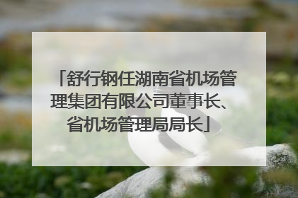 舒行钢任湖南省机场管理集团有限公司董事长、省机场管理局局长