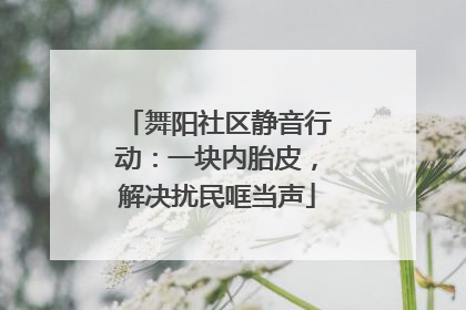 舞阳社区静音行动：一块内胎皮，解决扰民哐当声
