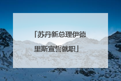 苏丹新总理伊德里斯宣誓就职