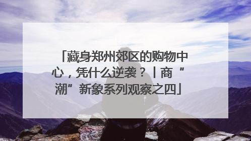 藏身郑州郊区的购物中心，凭什么逆袭？丨商“潮”新象系列观察之四