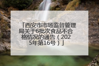 西安市市场监督管理局关于6批次食品不合格情况的通告（2025年第16号）