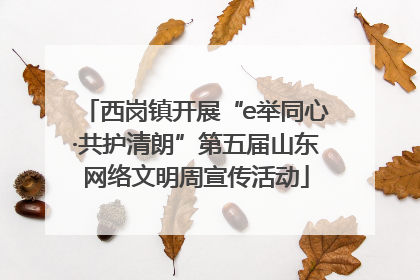 西岗镇开展“e举同心·共护清朗”第五届山东网络文明周宣传活动