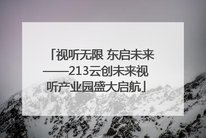 视听无限 东启未来——213云创未来视听产业园盛大启航