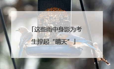 这些雨中身影为考生撑起“晴天”