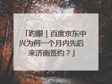 趵眼｜百度京东中兴为何一个月内先后来济南签约？
