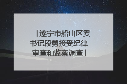 遂宁市船山区委书记段勇接受纪律审查和监察调查