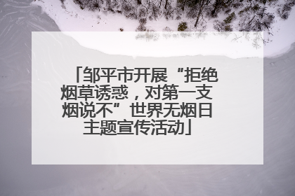 邹平市开展“拒绝烟草诱惑，对第一支烟说不”世界无烟日主题宣传活动