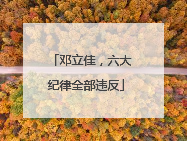 邓立佳，六大纪律全部违反