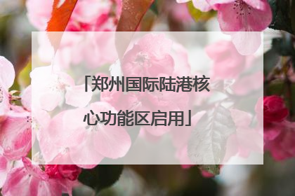 郑州国际陆港核心功能区启用