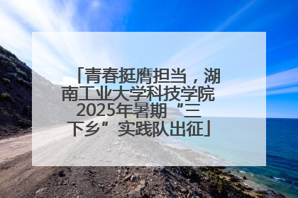 青春挺膺担当，湖南工业大学科技学院2025年暑期“三下乡”实践队出征
