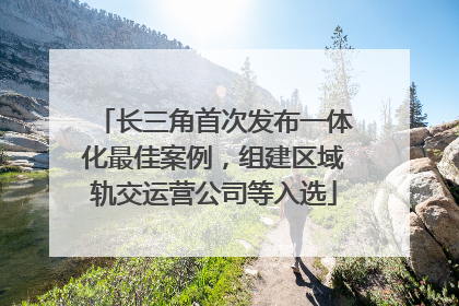 长三角首次发布一体化最佳案例，组建区域轨交运营公司等入选