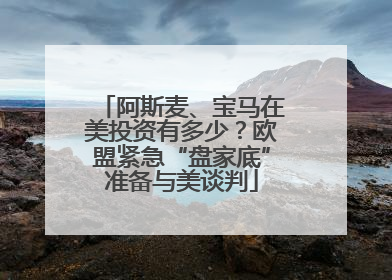 阿斯麦、宝马在美投资有多少？欧盟紧急“盘家底”准备与美谈判