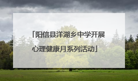 阳信县洋湖乡中学开展心理健康月系列活动