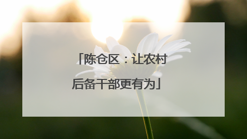 陈仓区：让农村后备干部更有为