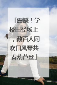 震撼！学校田径场上，数百人同吹口风琴共奏葫芦丝