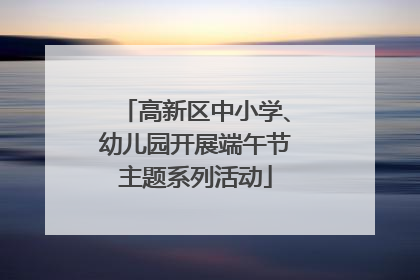 高新区中小学、幼儿园开展端午节主题系列活动