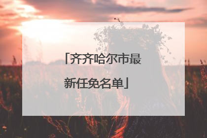 齐齐哈尔市最新任免名单