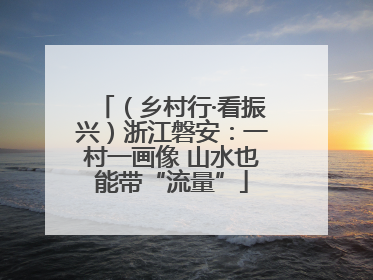 （乡村行·看振兴）浙江磐安：一村一画像 山水也能带“流量”
