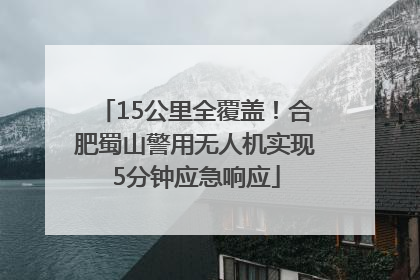 15公里全覆盖！合肥蜀山警用无人机实现5分钟应急响应