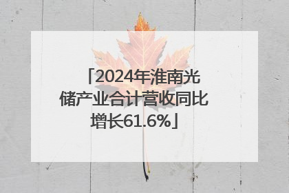 2024年淮南光储产业合计营收同比增长61.6%