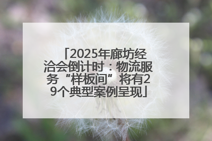 2025年廊坊经洽会倒计时：物流服务“样板间”将有29个典型案例呈现