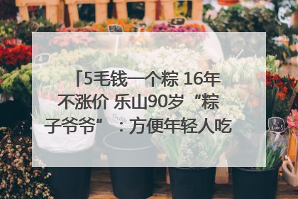 5毛钱一个粽 16年不涨价 乐山90岁“粽子爷爷”：方便年轻人吃口热乎早饭｜封面头条