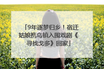 9年逐梦归乡！宿迁姑娘携乌镇入围戏剧《寻找戈多》回家